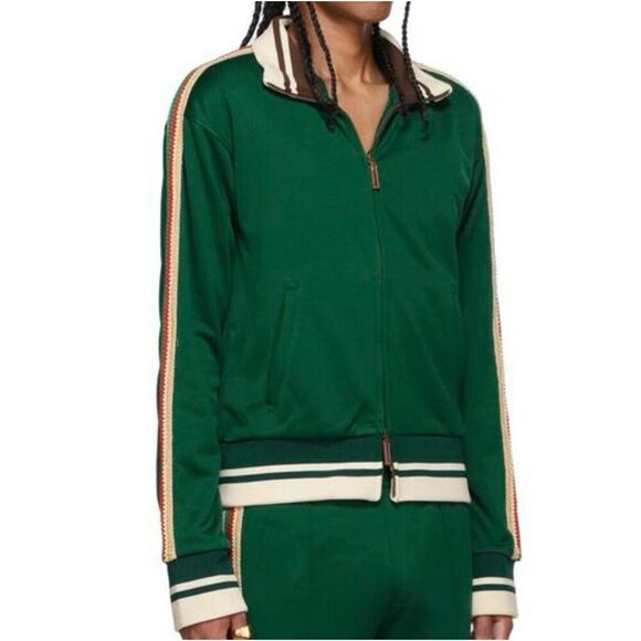 NWT Wales Bonner Rare Crochet Striped Green Top & Bottom Track Suit Men’s M - Picture 1 of 16
